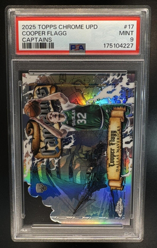 2025-26 Topps Chrome Update Cooper Flagg #SC-17 Captains RC Mavericks PSA 9
