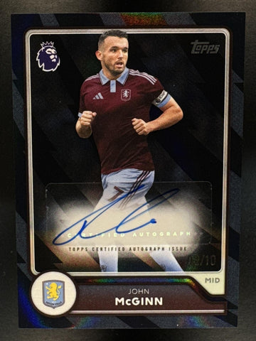 2026 Topps Premier League John McGinn #BA-JMG Auto Black Rainbow Foil /10