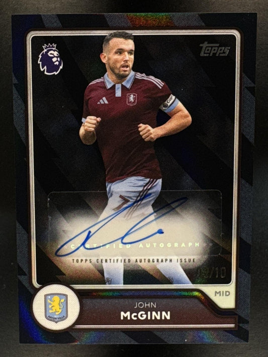 2026 Topps Premier League John McGinn #BA-JMG Auto Black Rainbow Foil /10