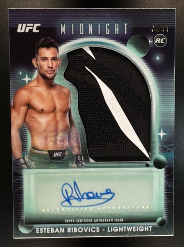 2025 Topps UFC Midnight Esteban Ribovics #RRA-ER Rookie Relic Auto Twilight /99
