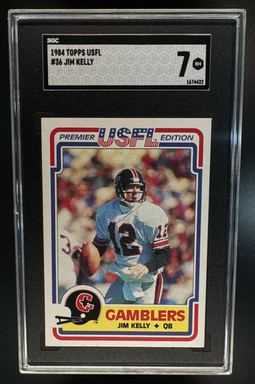 1984 Topps USFL Jim Kelly #36 RC SGC 7