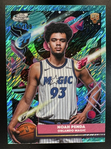 2025 Topps Cosmic Chrome Noah Penda #182 Aqua Equinox Refractor /199 RC Magic