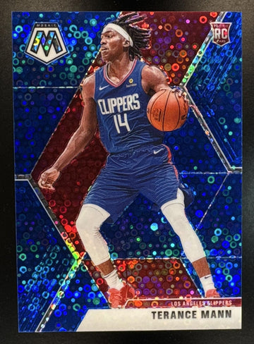2019-20 Panini Mosaic Terance Mann #246 Fast Break Blue 16/85 RC Clippers