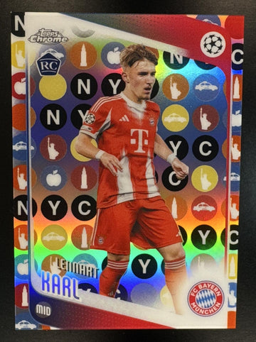 2025 Topps Chrome UEFA UCC Lennart Karl #187 NYC Variation Fanatics Fest Exclusive Bayern Munchen