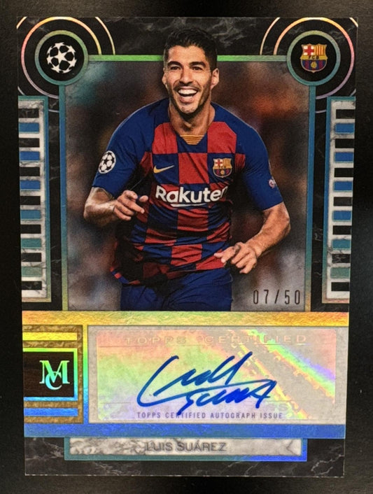 2025 Topps Museum Collection UEFA UCC Luis Suarez Marbleized Auto Turquoise /50