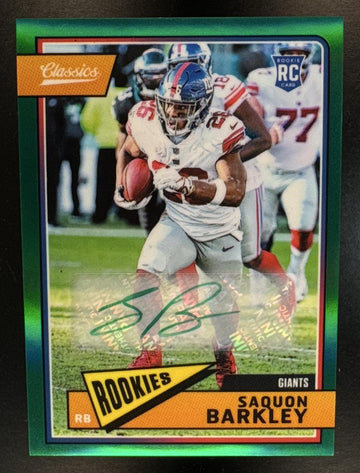 2018 Panini Honors Saquon Barkley #307 Classics Rookie Signatures Green /25 Giants