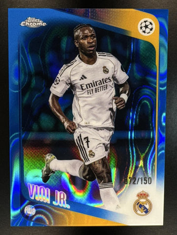 2025 Topps Chrome UEFA Club Competitions Vini Jr. #115 Blue Lava Refractor /150 Real Madrid
