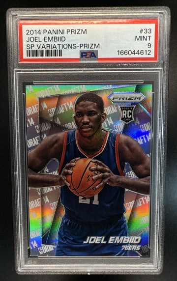 2014-15 Panini Prizm Joel Embiid #33 SP's RC 76ers PSA 9