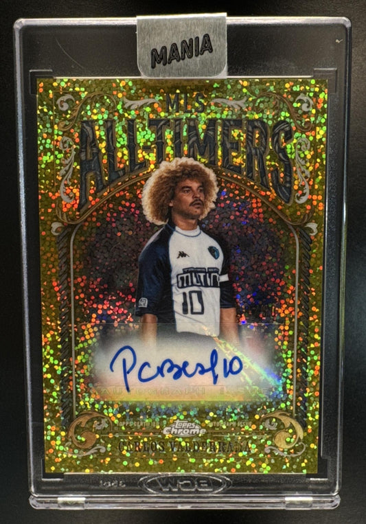 2026 Topps Chrome MLS Carlos Valderrama All-Timers Auto Gold Sparkle Ref. /50