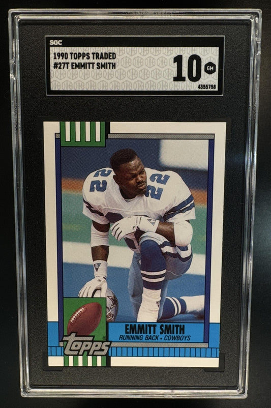 1990 Topps Traded Emmitt Smith #27T RC Cowboys SGC 10