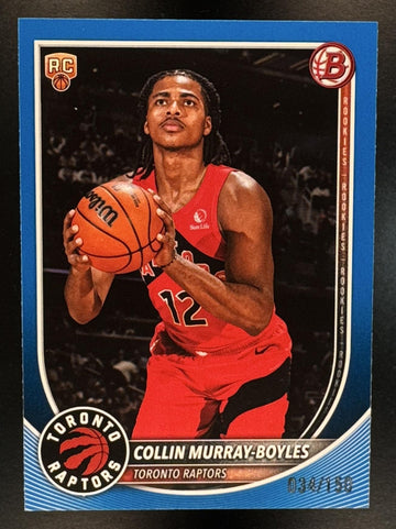 2025-26 Bowman Collin Murray-Boyles #9 Blue Border 34/150 RC Raptors