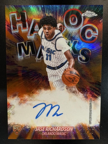 2025 Topps Chrome Update Jase Richardson #HM-JRI Havoc Marks Auto Orange Refractor /25 Magic