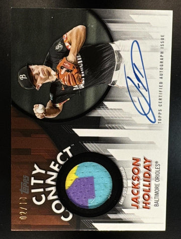 2026 Topps Series 1 Jackson Holliday #CCAR-JH City Connect Swatch Auto /99 Orioles