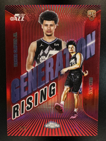 2025 Topps Chrome Walter Clayton Jr. #GR-18 Generation Rising Red Refractor /5 Jazz