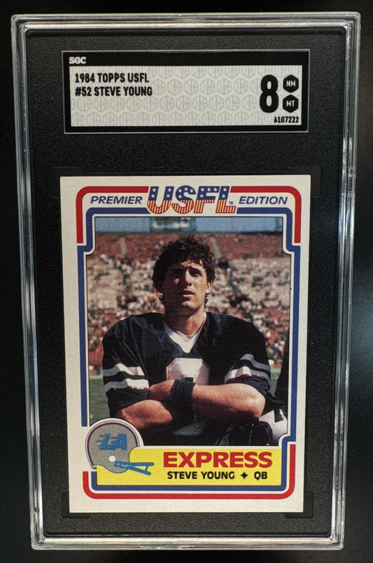 1984 Topps USFL Steve Young #52 RC SGC 8