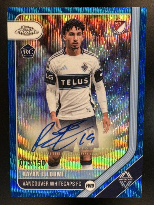 2026 Topps Chrome MLS Rayan Elloumi #CA-RE Auto Blue Wave Refractor /150 RC