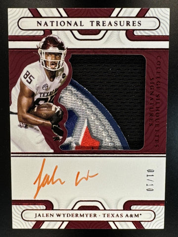 2023 Panini N.T Collegiate Jalen Wydermyer #SS-JWD Silhouette Autograph Gold /10 Texas A & M