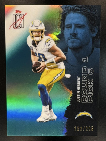 2025 Topps Signature Class Justin Herbert #30 Chrome Veteran Teal Refractor /225 Chargers
