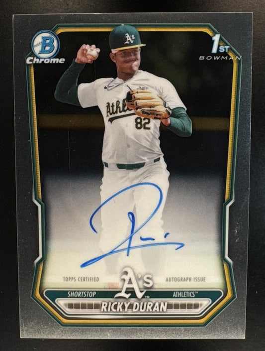 2026 Bowman Chrome Ricky Duran #CPA-RD Auto 1st Prospect Athletics