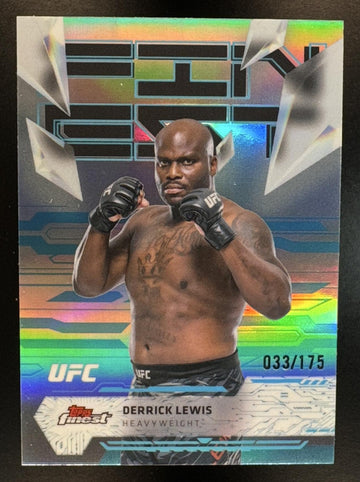 2025 Topps UFC Finest Derrick Lewis #190 Blue Refractor 33/175 Uncommon