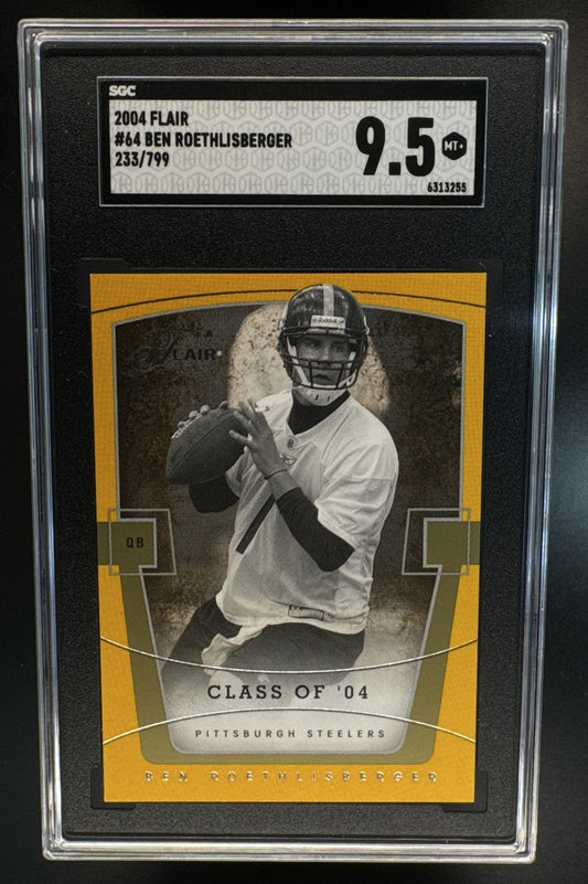 2004 Fleer Flair Ben Roethlisberger #64 233/799 RC Steelers SGC 9.5