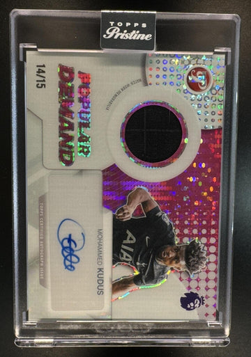 2025 Topps Pristine Premier League Mohammed Kudus #PDAR-MK Popular Demand Auto Relics Pink /15 Tottenham