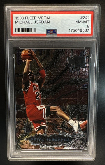1996-97 Fleer Metal Michael Jordan Metal Shredders #241 Bulls PSA 8