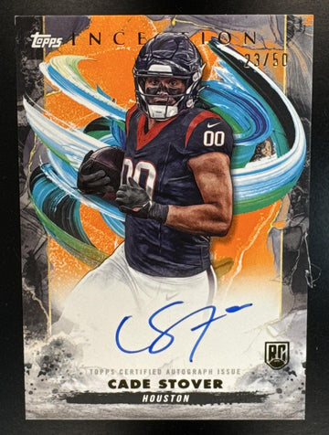 2024 Topps Inception Cade Stover #RA-CS Rookie Auto Orange 23/50 RC Texans