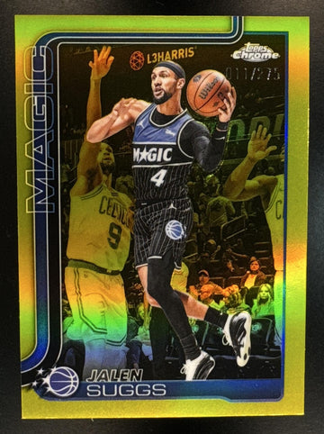 2025-26 Topps Chrome Update Jalen Suggs #96 Yellow Refractor 11/275 Magic