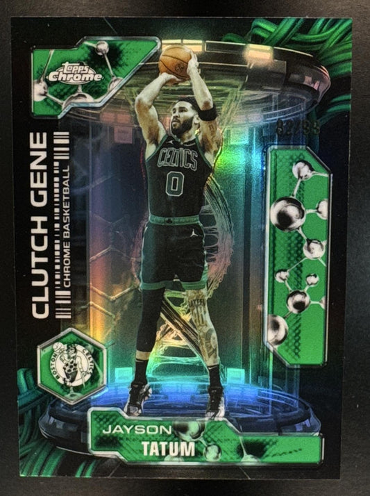 2025 Topps Chrome Update Jayson Tatum #CG-9 Clutch Gene Green Refractor /99