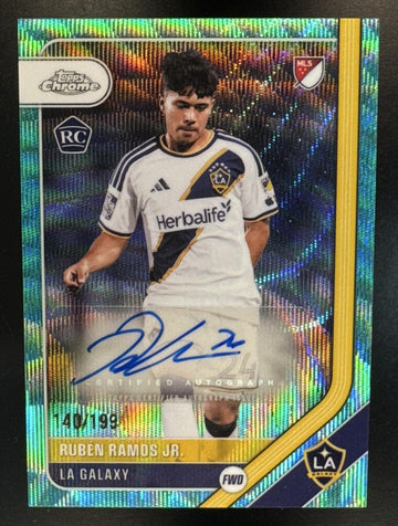 2026 Topps Chrome MLS Ruben Ramos Jr. #CA-RR Auto Aqua Wave Refractor /199 RC