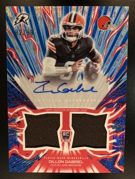 2025 Topps Resurgence Dillon Gabriel #AU-DG Rookie Auto Relic Blue Surge Refractor /99 Browns