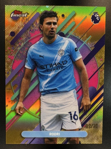 2025-26 Topps Finest Premier League Rodri #265 Rare Gold Refractor 9/20 Man City
