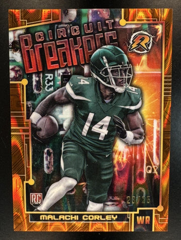 2024 Topps Resurgence Malachi Corley #CB-10 Circuit Breakers Orange Surge /25 Jets