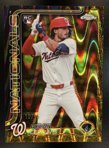 2025 Topps Gilded Collection Dylan Crews #178 Chrome Gold RayWave Refractor /25 Nationals