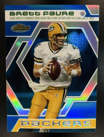 2006 Topps Finest Brett Favre #BF19 Moments Blue Refractor 222/299 Packers