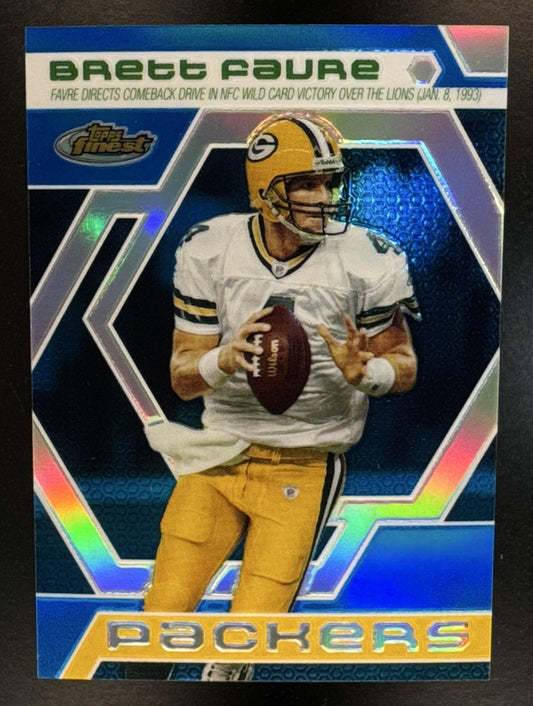 2006 Topps Finest Brett Favre #BF19 Moments Blue Refractor 222/299 Packers