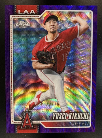 2026 Topps Chrome Yusei Kikuchi #36 Purple Wave Refractor /75 Angels