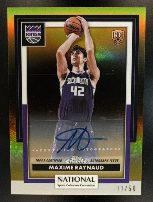 2026 Topps NSCC Collection Maxime Raynaud #NBA-50 NBA Auto Gold Refractor /50 RC Kings