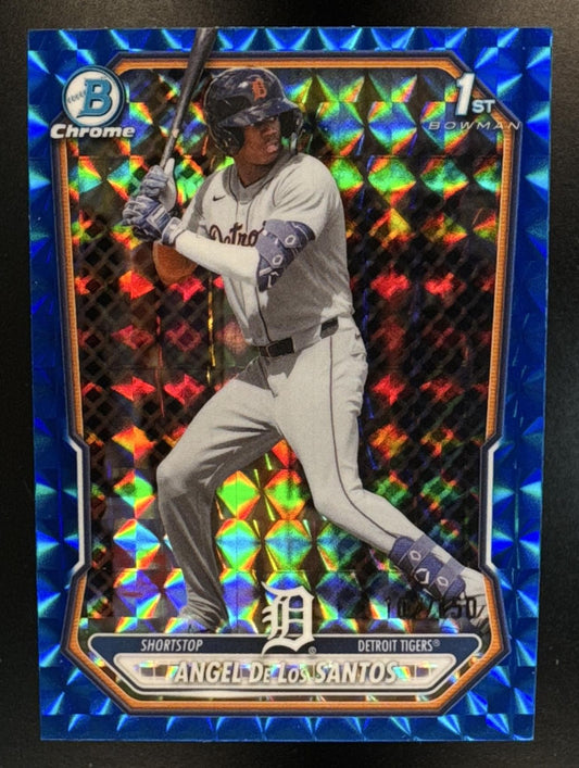 2026 Bowman Chrome Angel De Los Santos Blue Geometric Refractor /150 1st Bowman