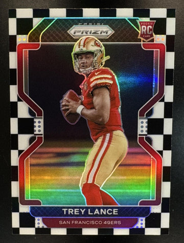 2021 Panini Prizm Trey Lance #333 Black and White Checker RC 49ers