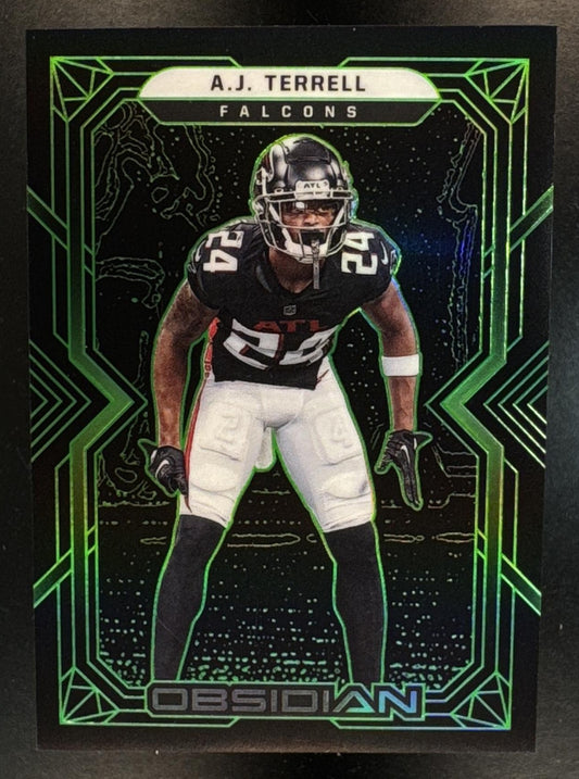 2022 Panini Obsidian A.J. Terrell #12 Electric Etch Green 30/50 Falcons