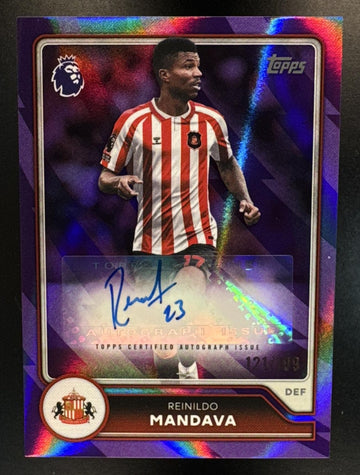 2026 Topps Premier League Reinildo Mandava #BA-RM Auto Purple Rainbow Foil /199