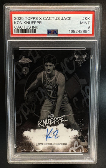 2025-26 Topps Chrome x Cactus Jack Kon Knueppel #CI-KK Ink RC Auto Hornets PSA 9