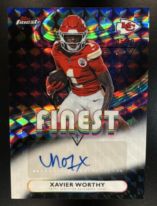 2025 Topps Finest Xavier Worthy #FA-XW Auto Black Geometric Refractor /10 Chiefs