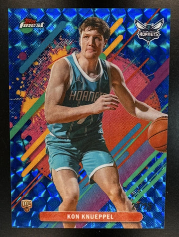 2025 Topps Finest Kon Knueppel #204 Rare Blue Geometric Refractor /25 RC Hornets