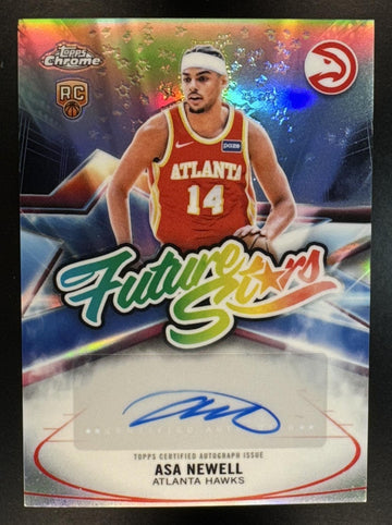 2025 Topps Chrome Update Asa Newell #FS-ASA Future Stars Auto Refractor RC Hawks