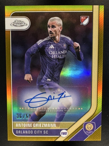 2026 Topps Chrome MLS Antoine Griezmann #CA-GZ Auto Gold Refractor /50