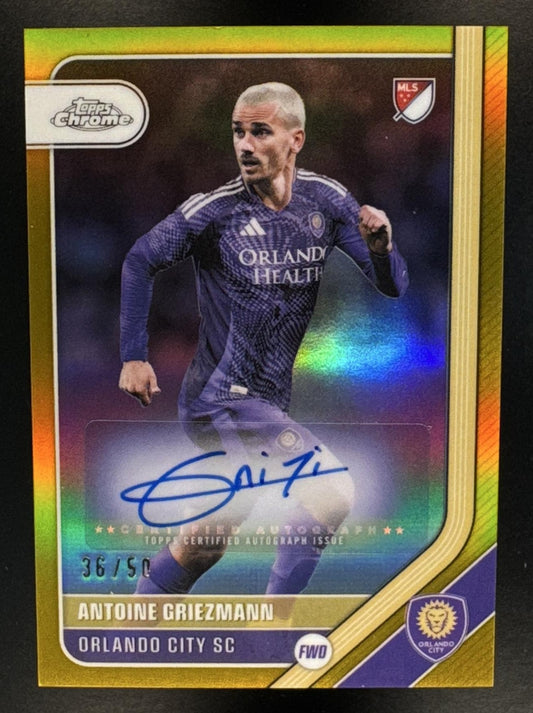 2026 Topps Chrome MLS Antoine Griezmann #CA-GZ Auto Gold Refractor /50