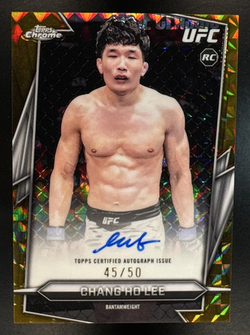 2026 Topps Chrome UFC Chang Ho Lee #BAV-CE Auto Gold Geometric Refractor /50 RC
